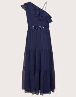 MONSOON Ruby Ruffle One-Shoulder Prom Dress Blue -Amour Fashion 02 41901506 3