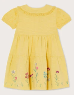 MONSOON Baby Jersey Broderie Sleeves Floral Dress Yellow -Amour Fashion 02 51215358 3