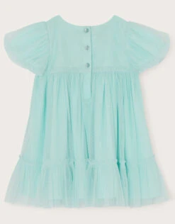 MONSOON Baby 3D Heart Mesh Dress Blue -Amour Fashion 02 51216702 3