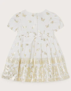 MONSOON Baby Butterfly Foil Border Dress Ivory -Amour Fashion 02 51217026 3