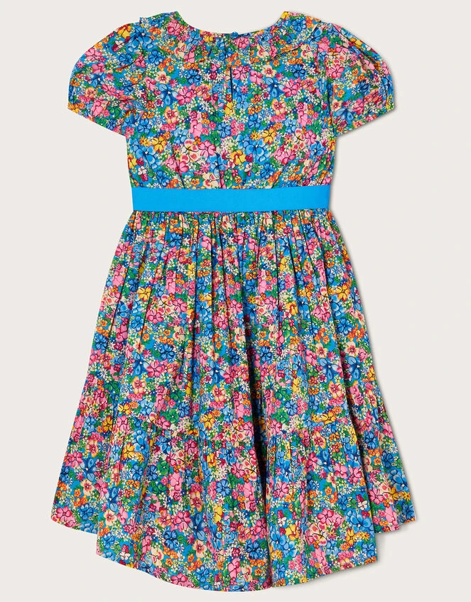 MONSOON Floral Printed Short Sleeve Dress Multi 4 MONSOON Floral Printed Short Sleeve Dress Multi - Image 2