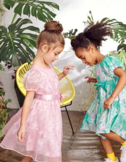 MONSOON Flock Spot Short Sleeve Dress Pink -Amour Fashion 02 51305912 6