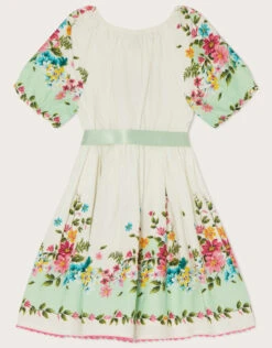 MONSOON Floral Border Jacquard Dress White -Amour Fashion 02 51317728 3