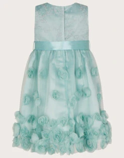 MONSOON Baby Ivy 3D Roses High Low Dress Green -Amour Fashion 02 51512507 3