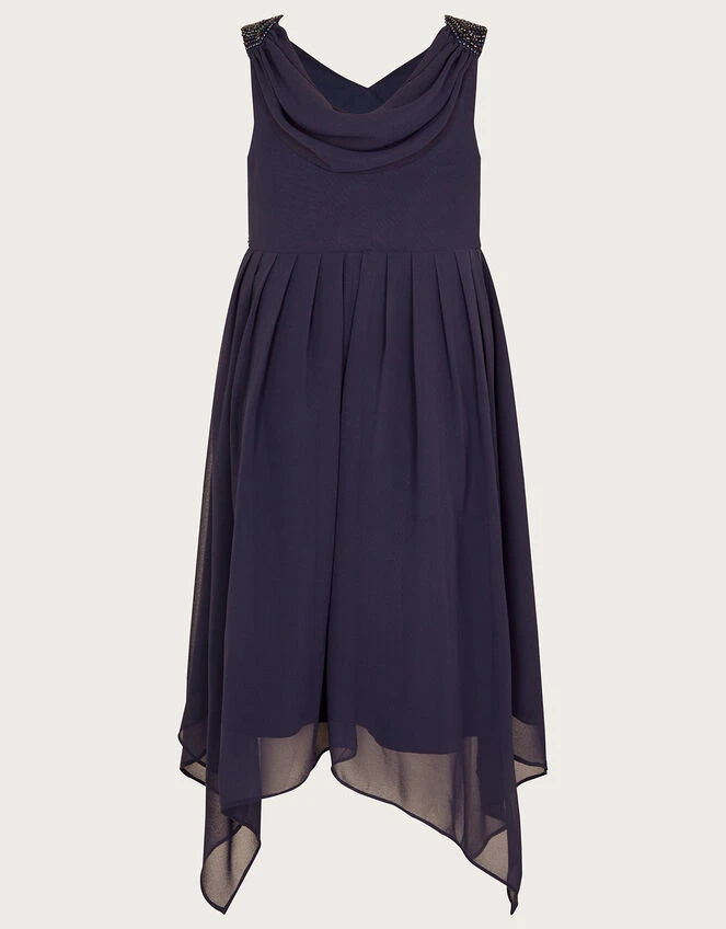 MONSOON Hand-Beaded Art Deco Wrap Dress Blue 4 MONSOON Hand-Beaded Art Deco Wrap Dress Blue - Image 2