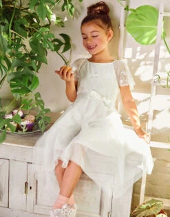 MONSOON Amelia Embroidered Tulle Dress Ivory -Amour Fashion 02 51806726 6