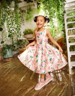 MONSOON Rose Print Duchess Twill Dress Pink 7 MONSOON Rose Print Duchess Twill Dress Pink -Amour Fashion 02 51807612 6