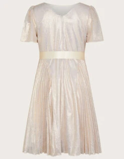 MONSOON Rya Foil Pleated Dress Gold 8 MONSOON Rya Foil Pleated Dress Gold -Amour Fashion 02 51814032 3