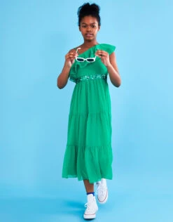 MONSOON Ruby Ruffle One-Shoulder Prom Dress Green -Amour Fashion 02 51824307 6