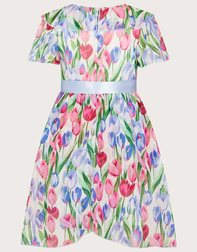 MONSOON Tulip Wrap Chiffon Dress Multi 4 MONSOON Tulip Wrap Chiffon Dress Multi - Image 2