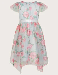 MONSOON Reeta Rose Print Hanky Hem Dress Blue -Amour Fashion 02 51830802 3