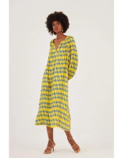 DEEBA Oozie Print Dress Yellow -Amour Fashion 02 54292514 1