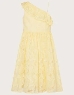 MONSOON Lace One Shoulder Dress Yellow -Amour Fashion 02 61503756 3