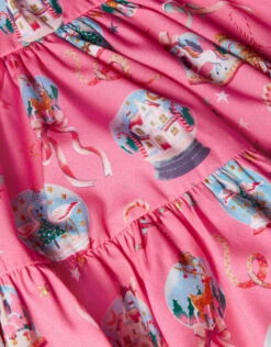 MONSOON Baby Snowglobe Woven Tiered Dress Pink -Amour Fashion 03 41220212 4