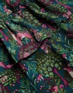 MONSOON Woodland Deer Scene Long Sleeve Dress Green -Amour Fashion 03 41421107 4