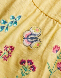 MONSOON Baby Jersey Broderie Sleeves Floral Dress Yellow -Amour Fashion 03 51215358 4