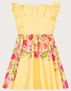 MONSOON Baby Roses Border Jacquard Dress Yellow -Amour Fashion 03 51216558 3