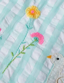 MONSOON Baby Gingham Floral Embroidered Dress Blue -Amour Fashion 03 51216802 4