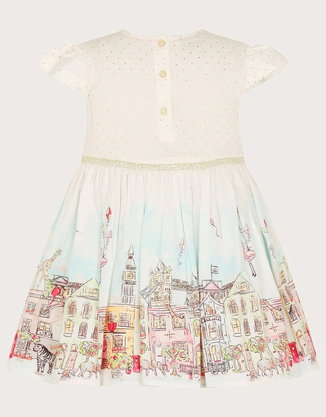 MONSOON Baby London Scene 2-in-1 Dress Ivory 4 MONSOON Baby London Scene 2-in-1 Dress Ivory - Image 2