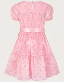 MONSOON Flock Spot Short Sleeve Dress Pink -Amour Fashion 03 51305912 3