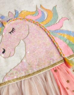 MONSOON Unicorn Rainbow Disco Dress Nude -Amour Fashion 03 51314537 4