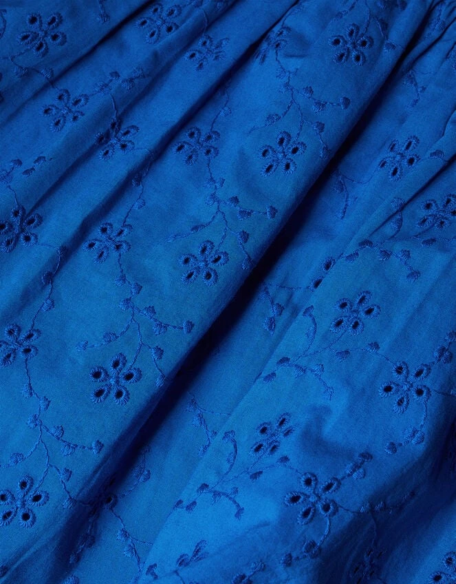 MONSOON Broderie Point Collar Dress Blue 5 MONSOON Broderie Point Collar Dress Blue - Image 3