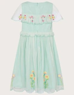 MONSOON Embroidered Scallop Frill Dress Blue -Amour Fashion 03 51326603 3