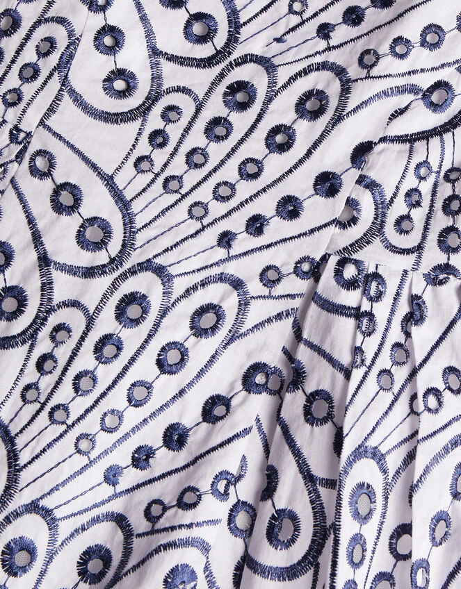 MONSOON Baby Butterfly Wing Embroidered Dress Blue 5 MONSOON Baby Butterfly Wing Embroidered Dress Blue - Image 3