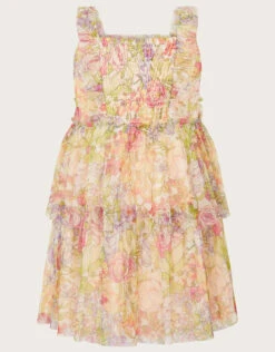 Baby Floral Print Tulle Dress Ivory -Amour Fashion 03 51512626 3