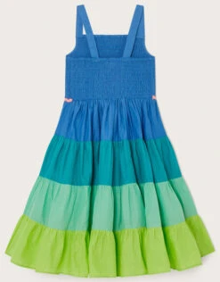 MONSOON Shirred Colourblock Beach Dress Green -Amour Fashion 03 51615507 3