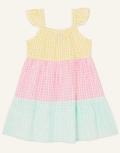 MONSOON Baby Gingham Colour Block Dress Multi -Amour Fashion 03 51616329 3