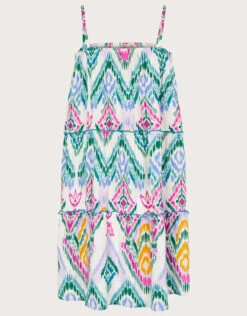 MONSOON MINI ME Rainbow Ikat Print Dipped Hem Dress Multi -Amour Fashion 03 51633129 3