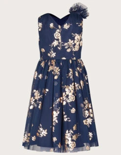 MONSOON Loralie Foil Print Dress Blue -Amour Fashion 03 51812606 3