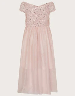 MONSOON Abigail Sequin Bardot Prom Dress Pink 8 MONSOON Abigail Sequin Bardot Prom Dress Pink -Amour Fashion 03 51822012 3
