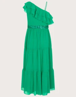 MONSOON Ruby Ruffle One-Shoulder Prom Dress Green -Amour Fashion 03 51824307 3