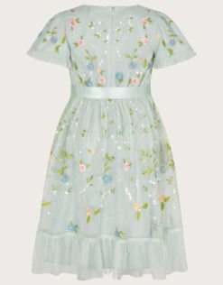 MONSOON Tula Tulle Floral Embroidered Dress Green -Amour Fashion 03 51829607 3