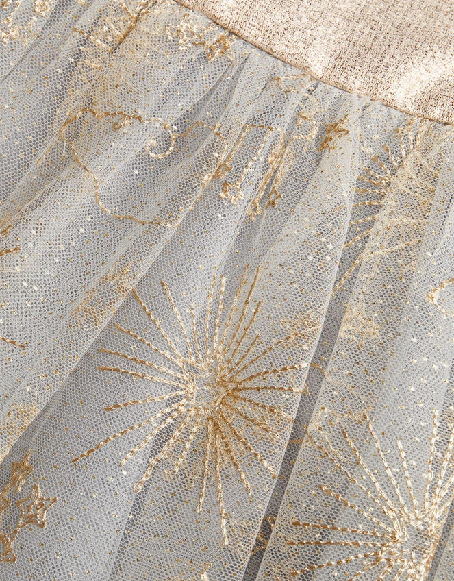 MONSOON Land Of Wonder Fairytale Embroidered Jacquard Dress Grey 5 MONSOON Land Of Wonder Fairytale Embroidered Jacquard Dress Grey - Image 3