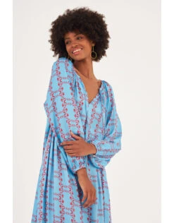 DEEBA Oozie Print Dress Blue -Amour Fashion 03 54292502 2
