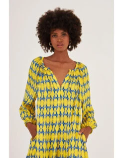 DEEBA Oozie Print Dress Yellow -Amour Fashion 03 54292514 2