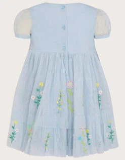 MONSOON Baby Embroidered Flower Dress Blue -Amour Fashion 03 61200702 3