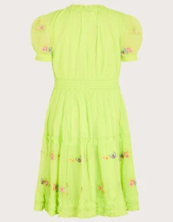 MONSOON Embroidered Puff Sleeve Butterfly Dress Green -Amour Fashion 03 61400452 3