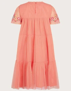 MONSOON Embroidered Tulle Dress Orange -Amour Fashion 03 61400510 3