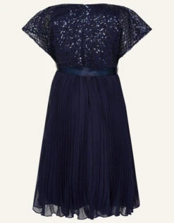 MONSOON Cape Sleeve Diamond Sequin Keita Dress Blue -Amour Fashion 04 41518706 3