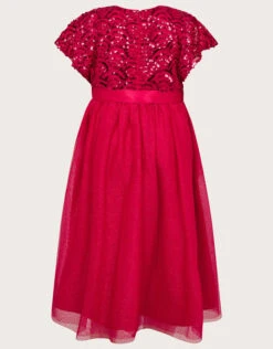 MONSOON Truth Cape Sleeve Art Deco Sequin Dress Red -Amour Fashion 04 41526014 3