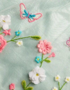 MONSOON Baby Ruffle Front Embroidered Mesh Dress Green -Amour Fashion 04 51216607 4