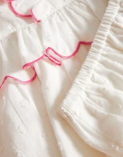 MONSOON Newborn Embroidered Dress And Briefs Set Ivory -Amour Fashion 04 51218626 4