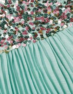 MONSOON Disco Sequin Truth Pleated Dress Green -Amour Fashion 04 51834009 4