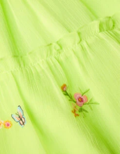 MONSOON Embroidered Puff Sleeve Butterfly Dress Green -Amour Fashion 04 61400452 4