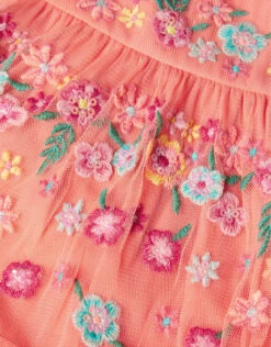 MONSOON Embroidered Tulle Dress Orange -Amour Fashion 04 61400510 4