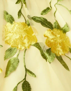 MONSOON Roses Embroidered Dress Yellow -Amour Fashion 04 61509556 4
